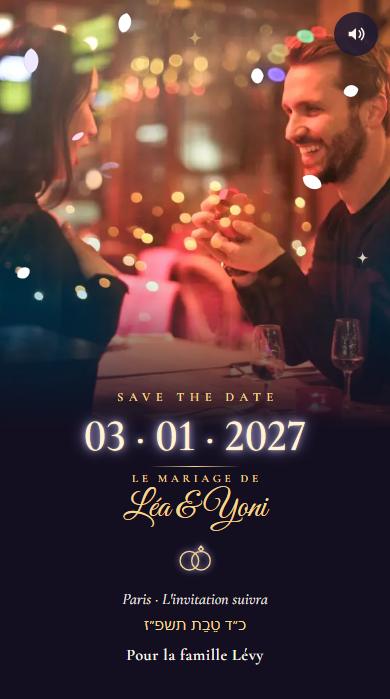Le save-the-date du modèle Cierge magique