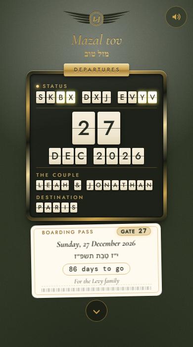 The Destination Mazal tov save the date
