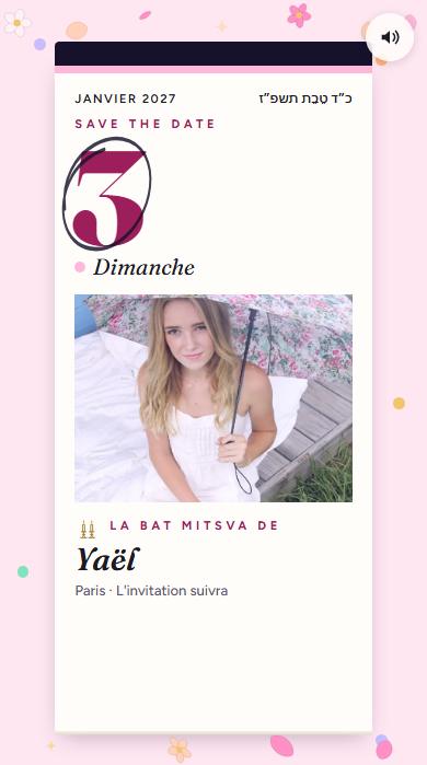 Le save-the-date du modèle Éphéméride