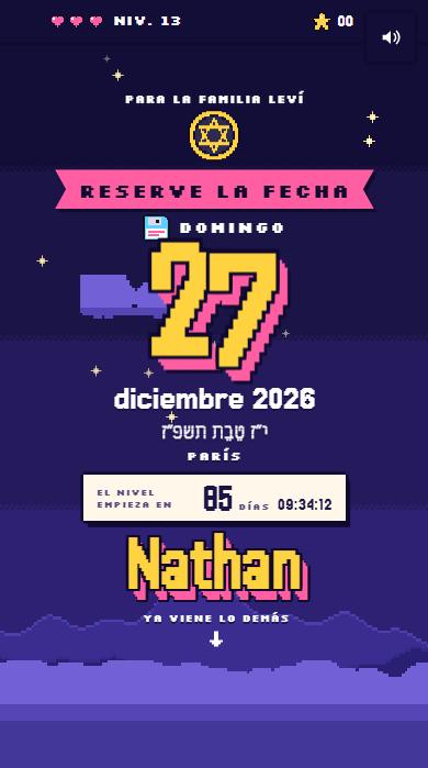 El save the date del diseño Videojuego